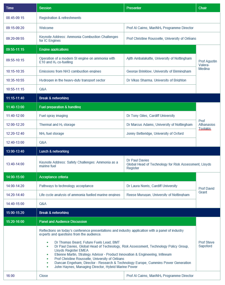MariNH3 Conference Programme
