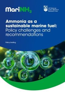 Ammonia as a sustainable marine fuel - front page image