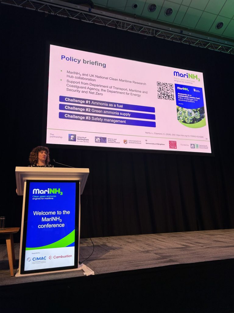 Dr Laura Norris at the 2026 MariNH3 conference